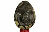 Septarian Dragon Egg Geode - Black Crystals #157892-2